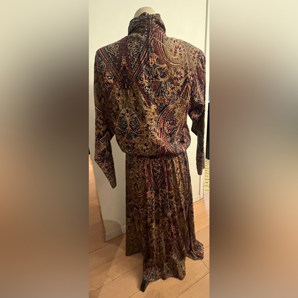Vintage 80s JESSICA HOWARD Paisley Maxi Midi Dress Size 14 - Picture 4 of 7